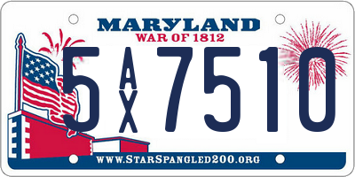 MD license plate 5AX7510