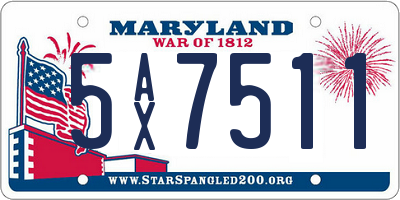 MD license plate 5AX7511