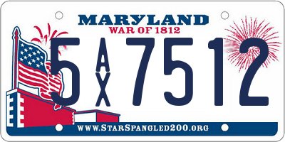 MD license plate 5AX7512