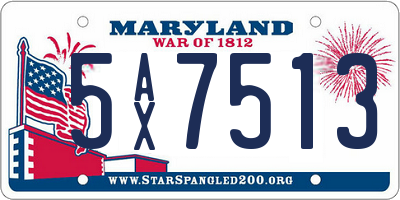 MD license plate 5AX7513