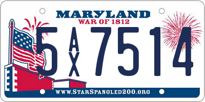 MD license plate 5AX7514