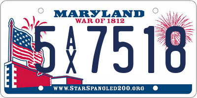 MD license plate 5AX7518