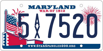 MD license plate 5AX7520