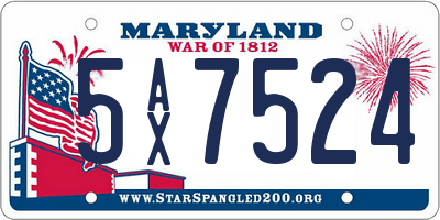 MD license plate 5AX7524