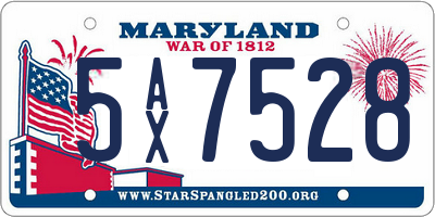 MD license plate 5AX7528