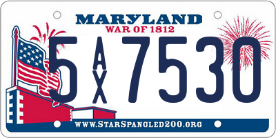 MD license plate 5AX7530