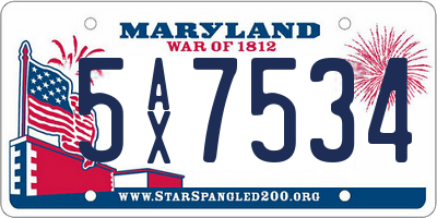MD license plate 5AX7534