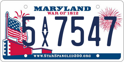 MD license plate 5AX7547
