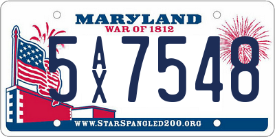 MD license plate 5AX7548