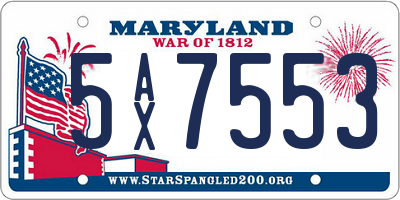 MD license plate 5AX7553