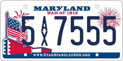 MD license plate 5AX7555