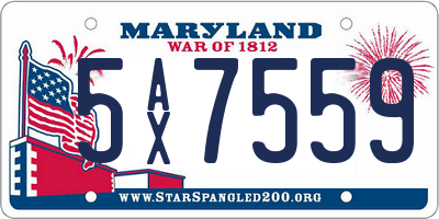 MD license plate 5AX7559