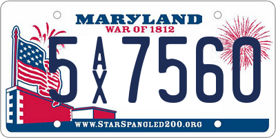 MD license plate 5AX7560