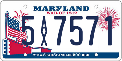 MD license plate 5AX7571