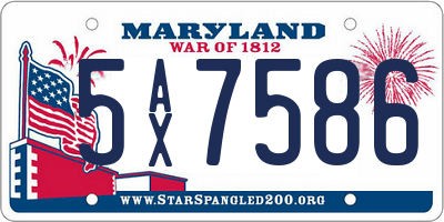 MD license plate 5AX7586