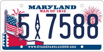 MD license plate 5AX7588