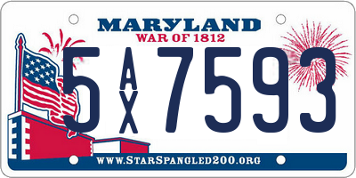 MD license plate 5AX7593
