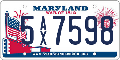 MD license plate 5AX7598