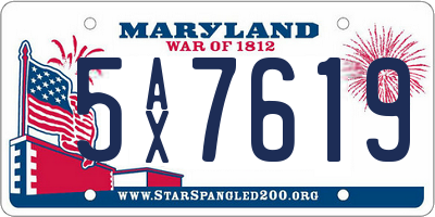 MD license plate 5AX7619