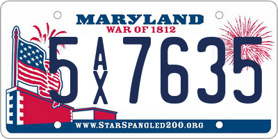 MD license plate 5AX7635