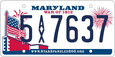 MD license plate 5AX7637