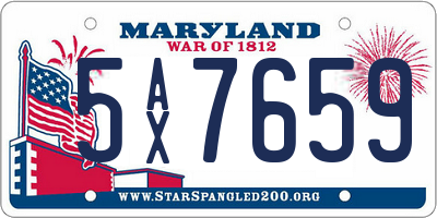 MD license plate 5AX7659