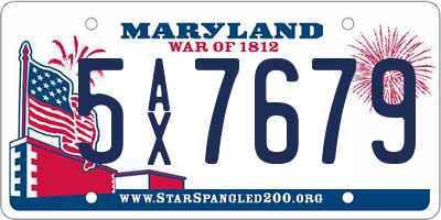 MD license plate 5AX7679