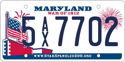 MD license plate 5AX7702