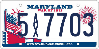 MD license plate 5AX7703