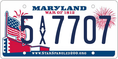 MD license plate 5AX7707