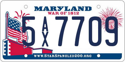 MD license plate 5AX7709
