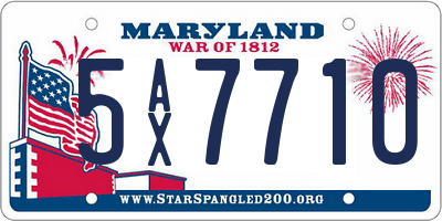 MD license plate 5AX7710
