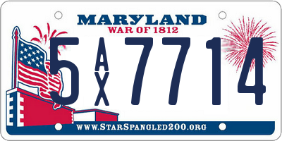 MD license plate 5AX7714