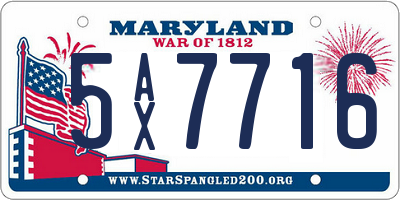 MD license plate 5AX7716