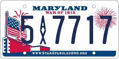 MD license plate 5AX7717