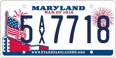 MD license plate 5AX7718
