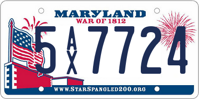 MD license plate 5AX7724