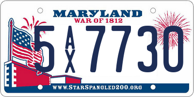 MD license plate 5AX7730