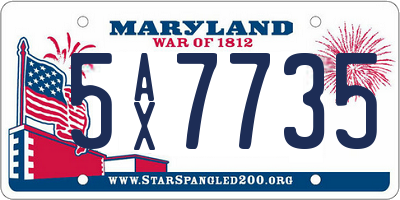 MD license plate 5AX7735
