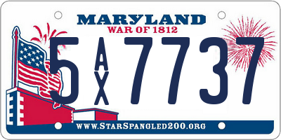 MD license plate 5AX7737