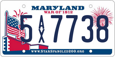 MD license plate 5AX7738