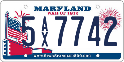 MD license plate 5AX7742