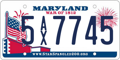 MD license plate 5AX7745