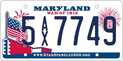 MD license plate 5AX7749