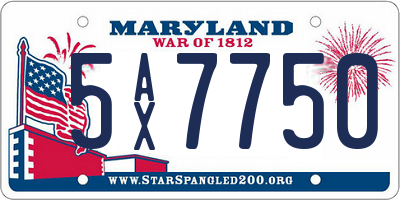MD license plate 5AX7750