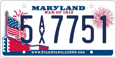 MD license plate 5AX7751