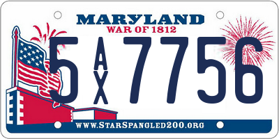 MD license plate 5AX7756