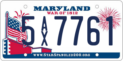 MD license plate 5AX7761