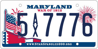MD license plate 5AX7776