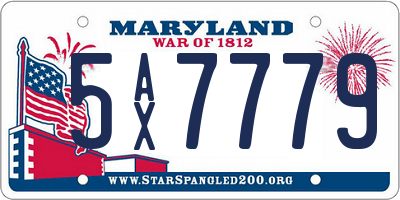 MD license plate 5AX7779